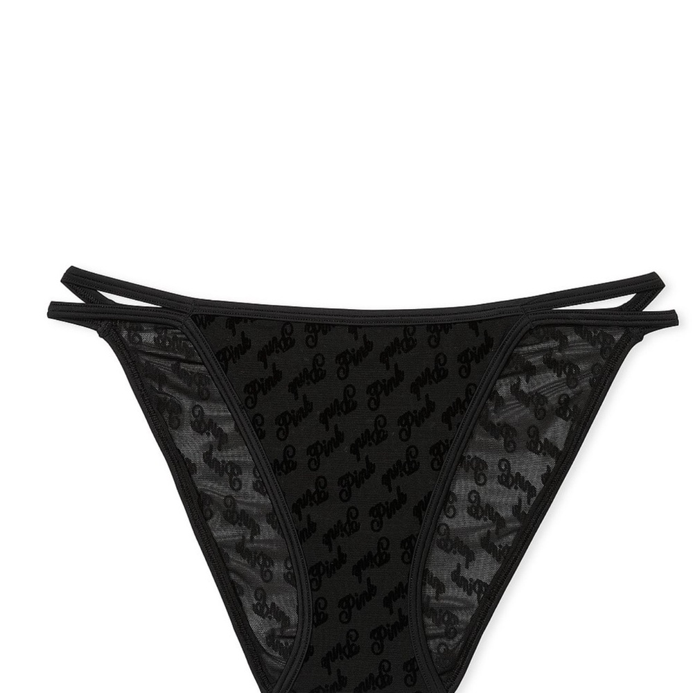 PINK Victoria's Secret Black Sheer Bikini Bottom